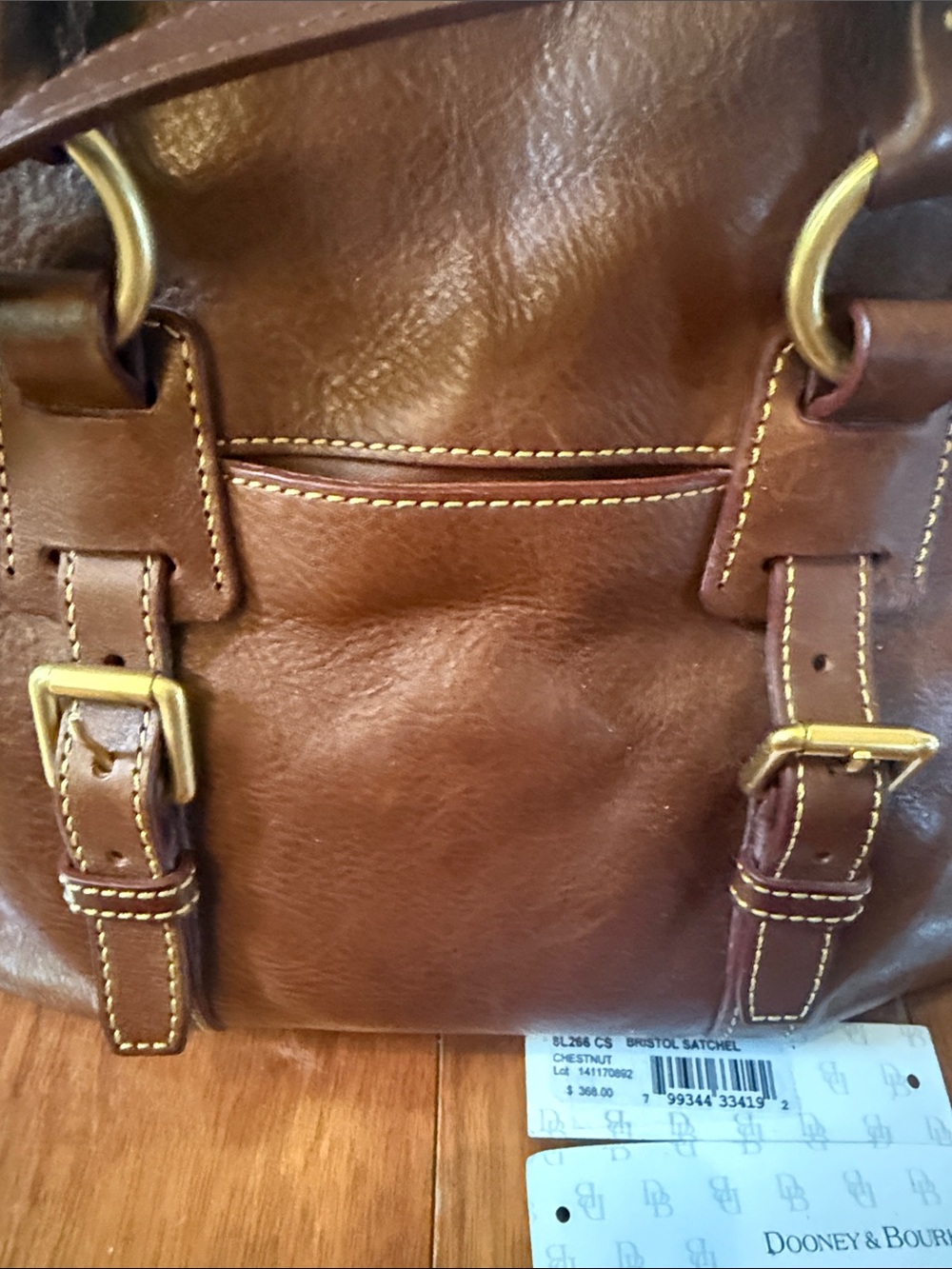 Dooney & Bourke Florentine Bristol Satchel Italian Vacchetta leather chestnut - Picture 5 of 11